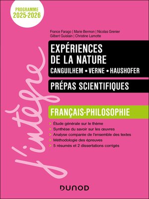 cover image of Expériences de la nature